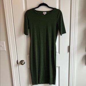 Green and Gold Lularoe Dress